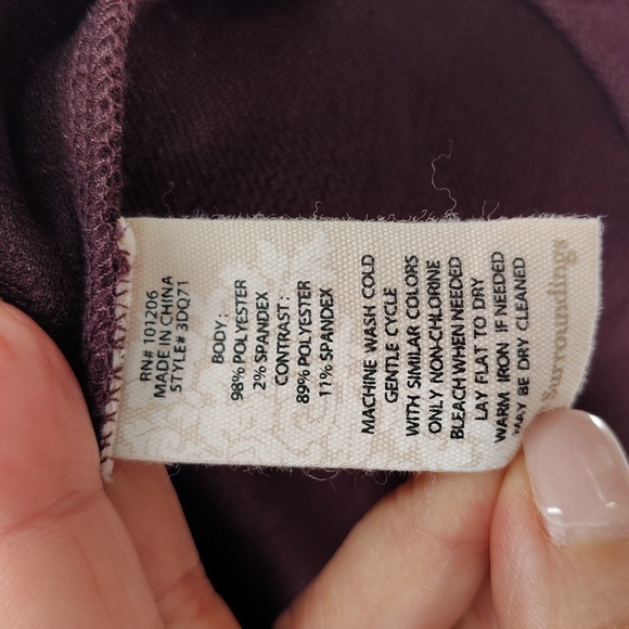 Soft Surroundings Zip Pullover Size PXL Gold Hardware Textured 3 Quarter Sleeve - Picture 7 of 9